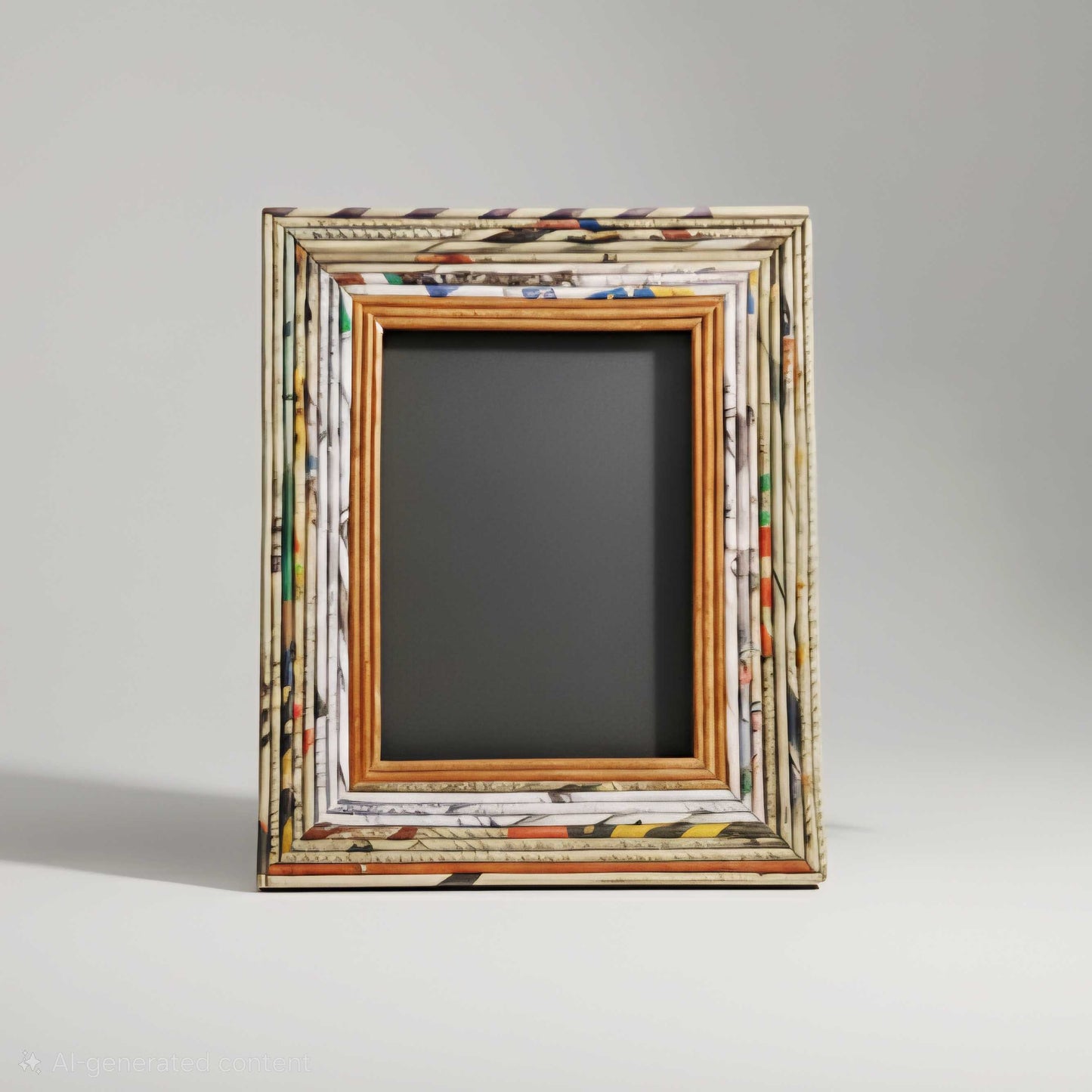 Handcrafted Recycled Newspaper Photo Frame