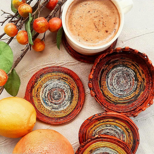 Newspaper Coil Coasters